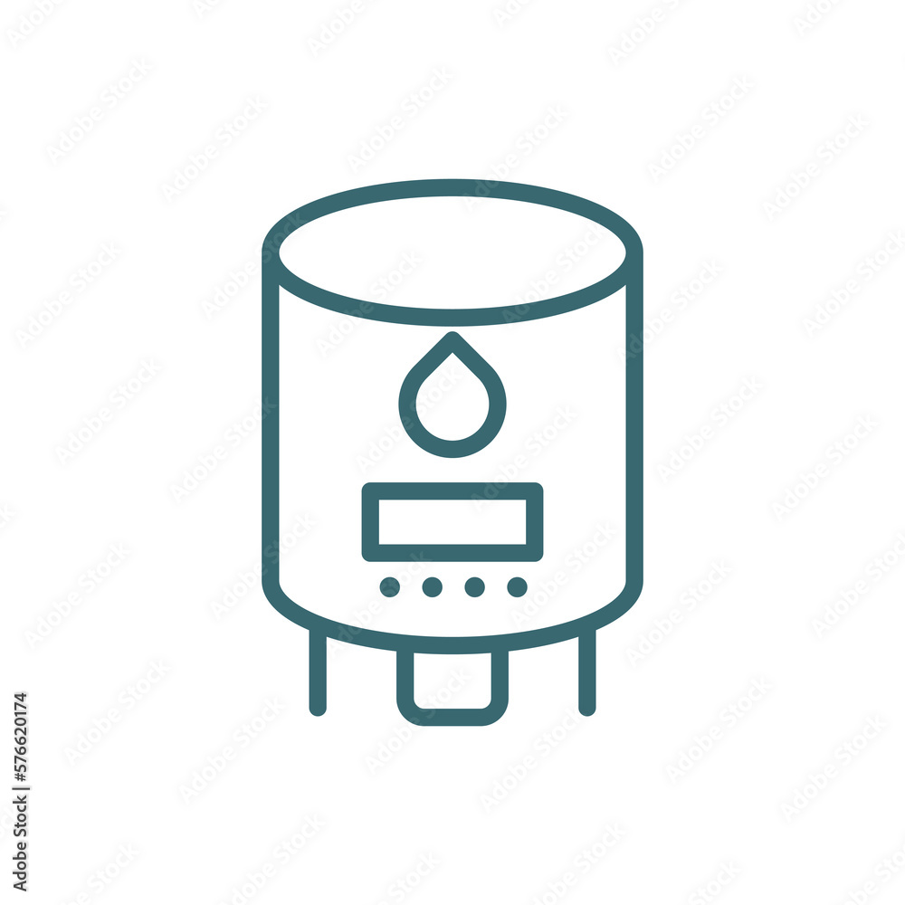 water heater icon. Thin line water heater icon from Hygiene and