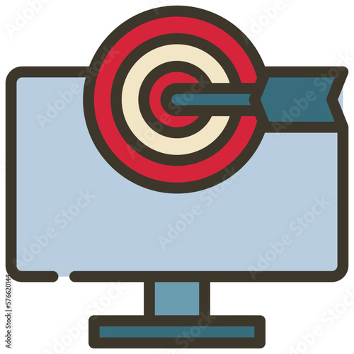 online computer dartboard business target icon filled outline