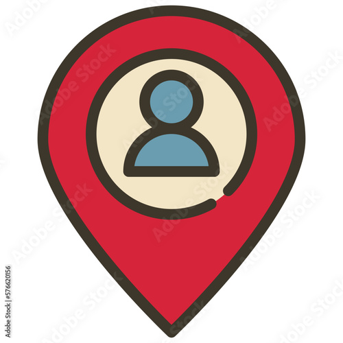 pin search finding human business target icon filled outline