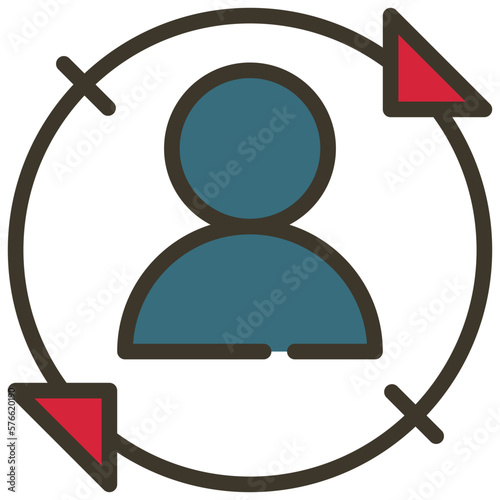 search finding human organization business target icon filled outline