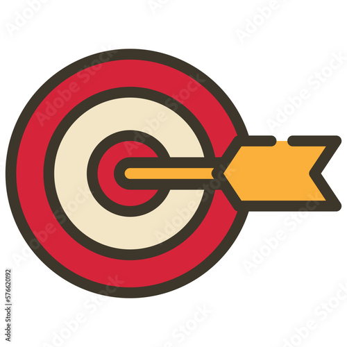 target business dartboard arrow icon filled outline
