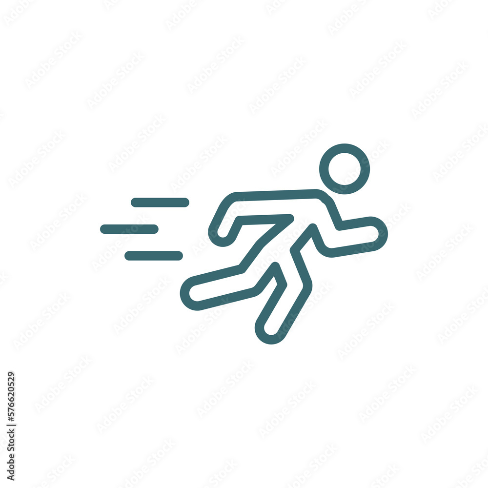man sprinting icon. Thin line man sprinting icon from sport and game collection. Outline vector isolated on white background. Editable man sprinting symbol can be used web and mobile man sprinting icon. Thin line man sprinting icon from sport and game collection. Outline vector isolated on white background. Editable man sprinting symbol can be used web and mobile