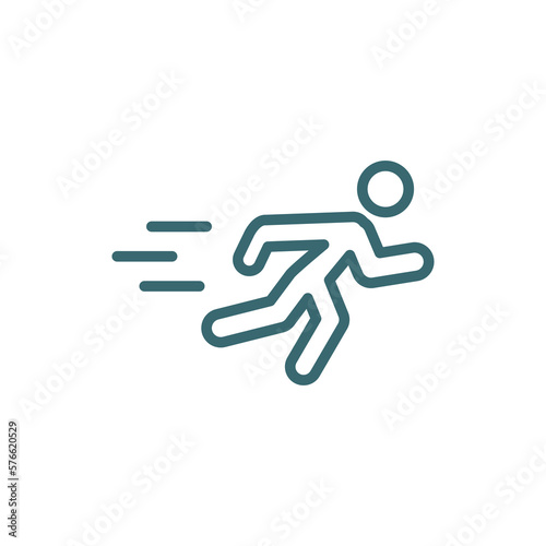 man sprinting icon. Thin line man sprinting icon from sport and game collection. Outline vector isolated on white background. Editable man sprinting symbol can be used web and mobile