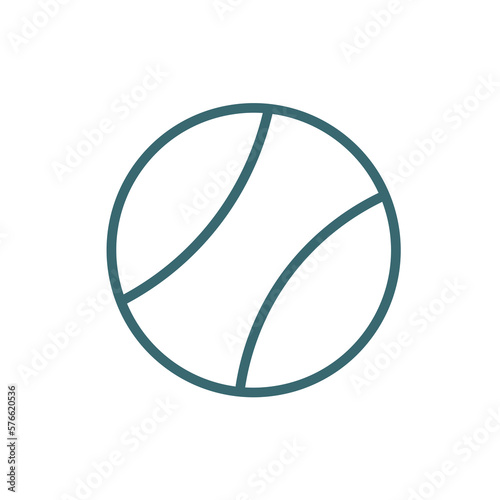 tennis sport ball icon. Thin line tennis sport ball icon from sport and game collection. Outline vector isolated on white background. Editable tennis sport ball symbol can be used web and mobile
