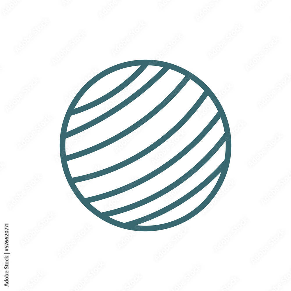 Obraz premium gym ball icon. Thin line gym ball icon from sport and game collection. Outline vector isolated on white background. Editable gym ball symbol can be used web and mobile