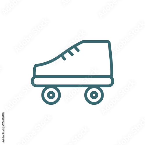 roller skate icon. Thin line roller skate icon from sport and game collection. Outline vector isolated on white background. Editable roller skate symbol can be used web and mobile