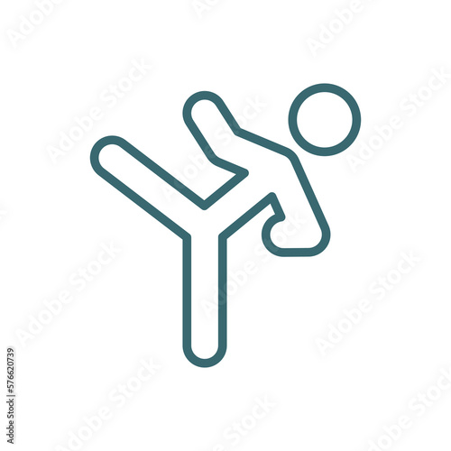 taekwondo icon. Thin line taekwondo icon from sport and game collection. Outline vector isolated on white background. Editable taekwondo symbol can be used web and mobile