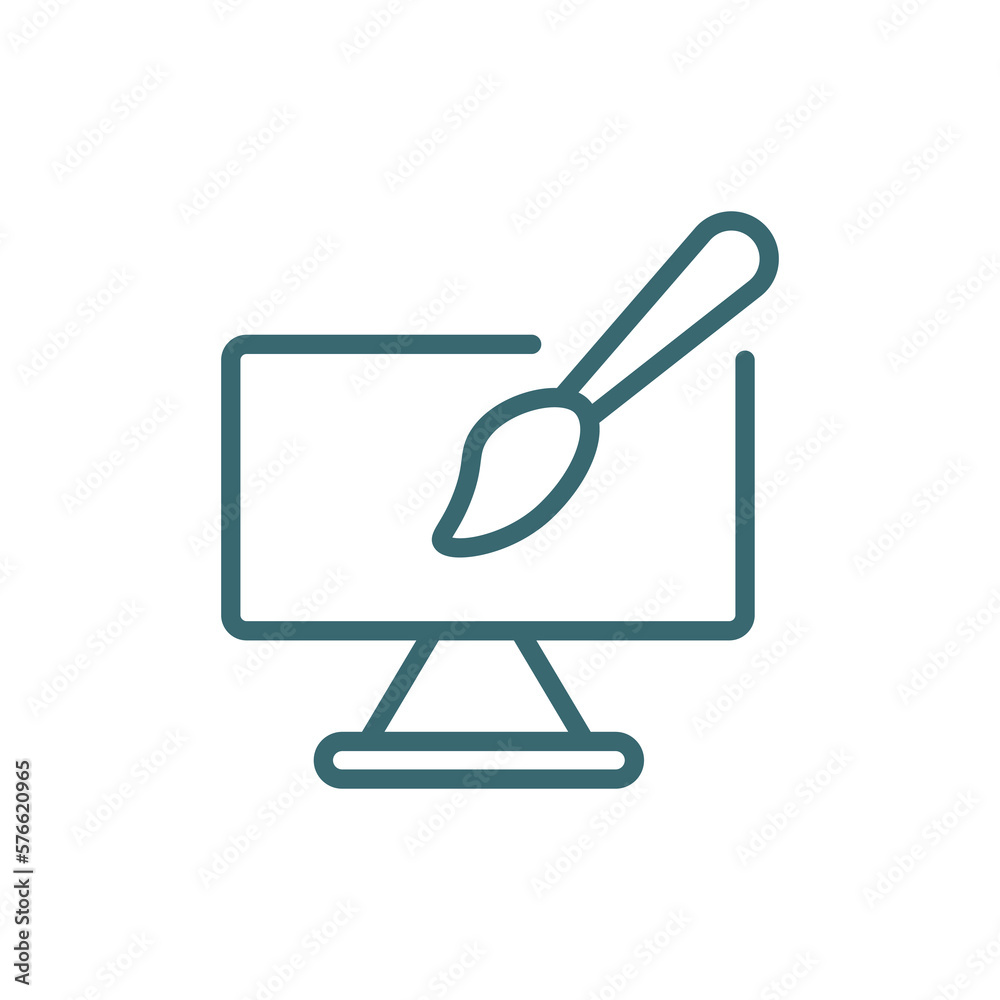 web design icon. Thin line web design icon from startup and strategy collection. Outline vector isolated on white background. Editable web design symbol can be used web and mobile web design icon. Thin line web design icon from startup and strategy collection. Outline vector isolated on white background. Editable web design symbol can be used web and mobile