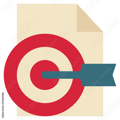 paper report dartboard arrow business target icon flat style