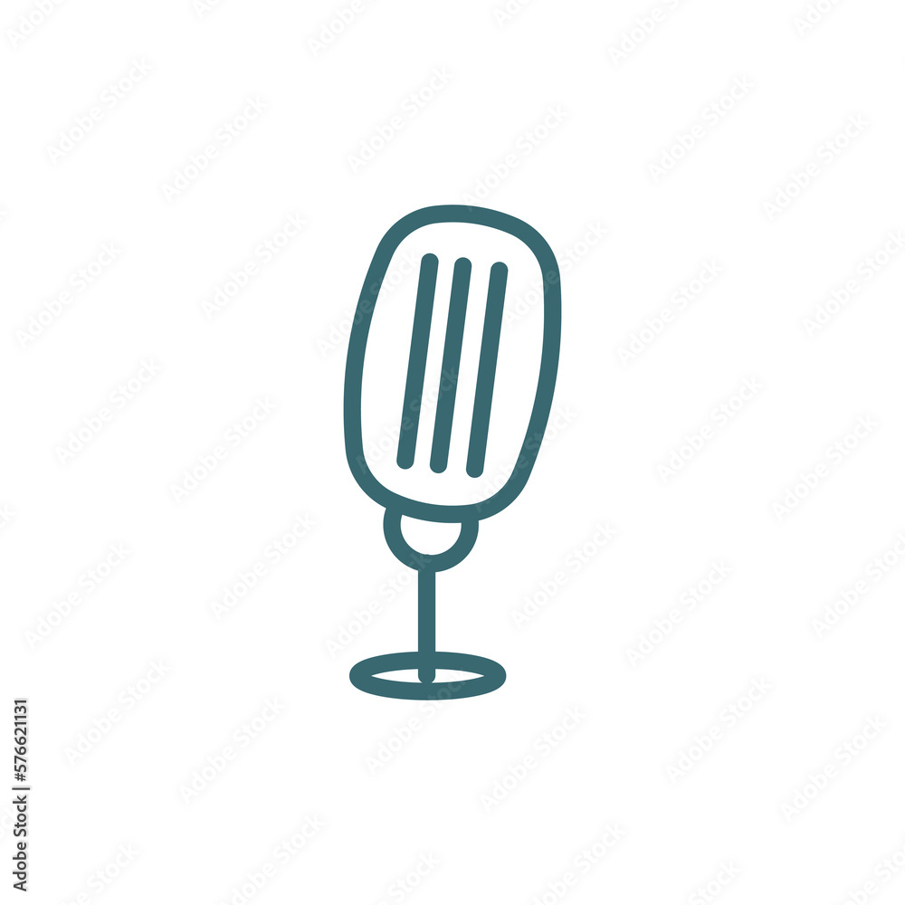 old mic icon. Thin line old mic icon from technology collection. Outline vector isolated on white background. Editable old mic symbol can be used web and mobile old mic icon. Thin line old mic icon from technology collection. Outline vector isolated on white background. Editable old mic symbol can be used web and mobile