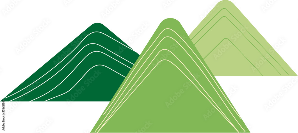 Three different green mountains Three different green mountains