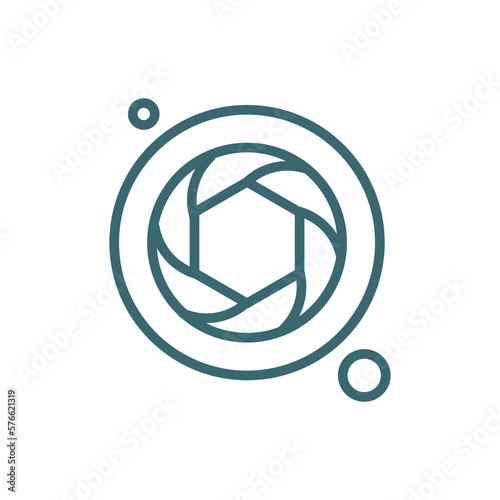 camera shutter icon. Thin line camera shutter icon from technology collection. Outline vector isolated on white background. Editable camera shutter symbol can be used web and mobile