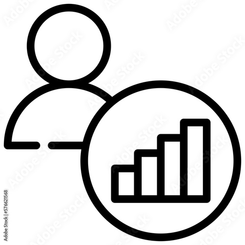 human buainess target graph icon simple line photo