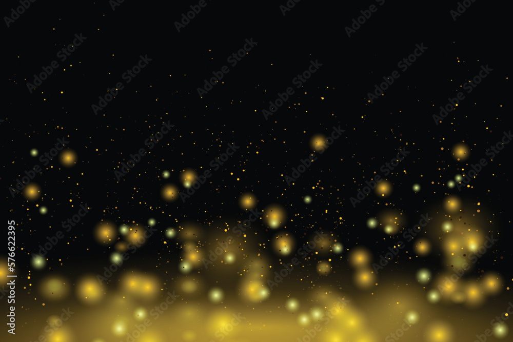 Gold glitter bokeh dust abstract background