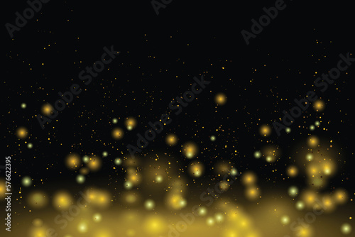 Gold glitter bokeh dust abstract background