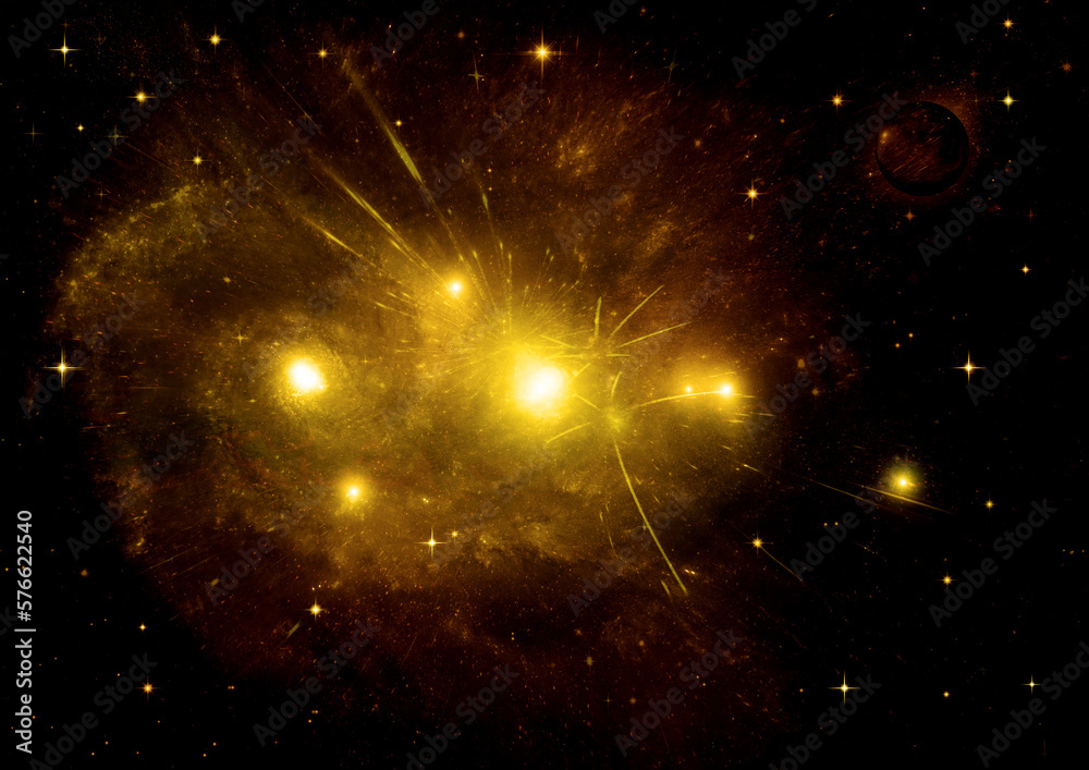 galaxy in a free space. 3D rendering