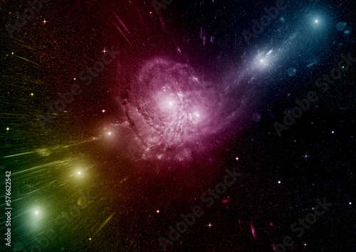 Obraz na płótnie galaxy in a free space. 3D rendering w salonie