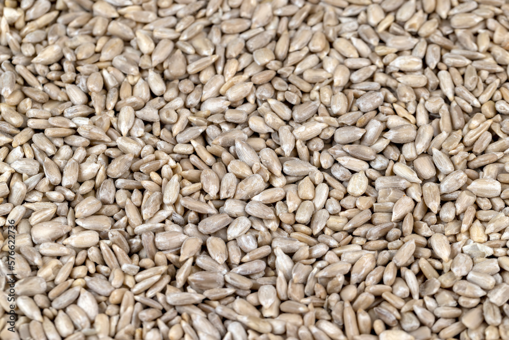 Sunflower seeds peeled from the black shell Sunflower seeds peeled from the black shell
