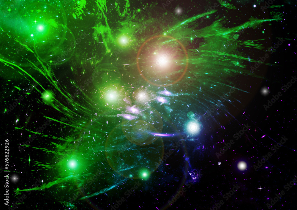 galaxy in a free space. 3D rendering