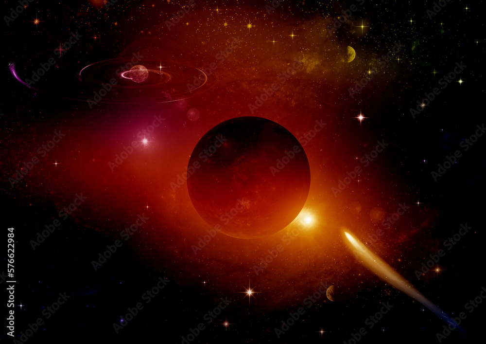 galaxy in a free space. 3D rendering