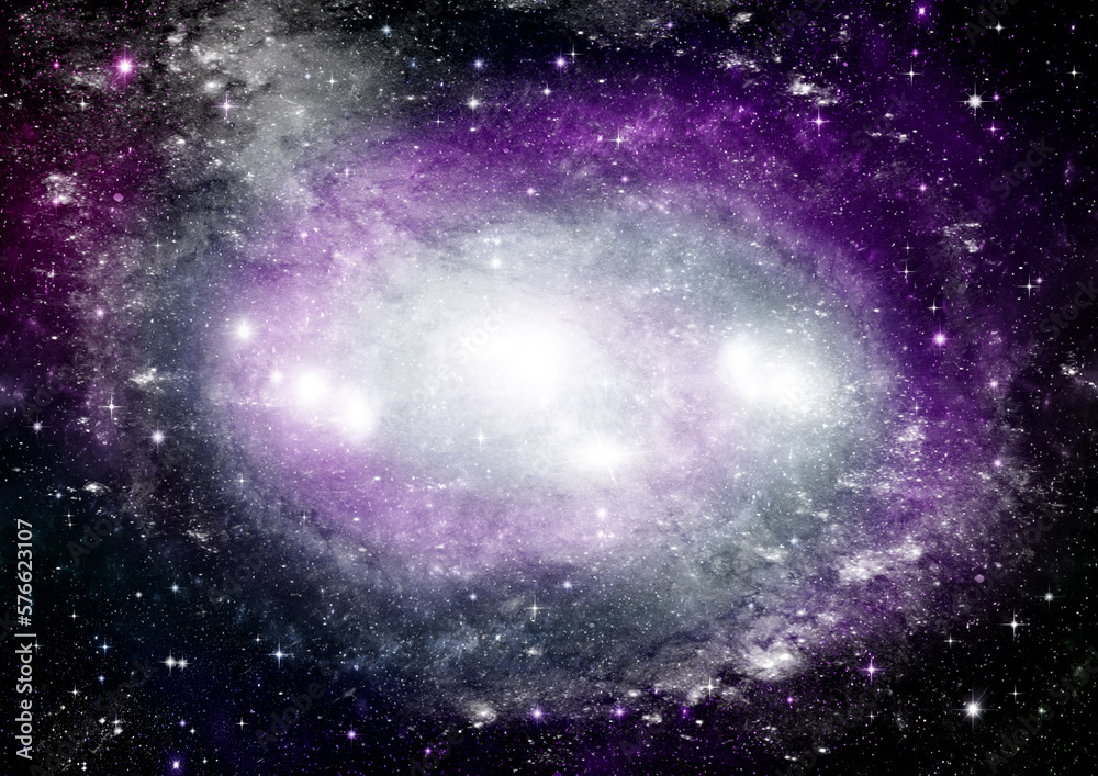 galaxy in a free space. 3D rendering
