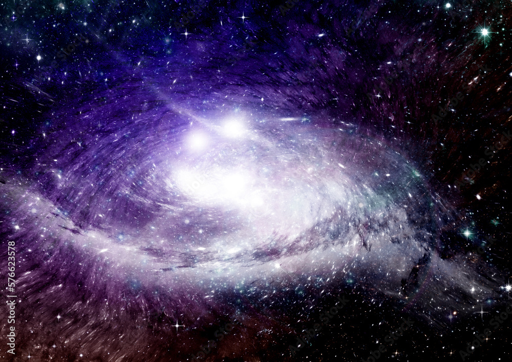 galaxy in a free space. 3D rendering