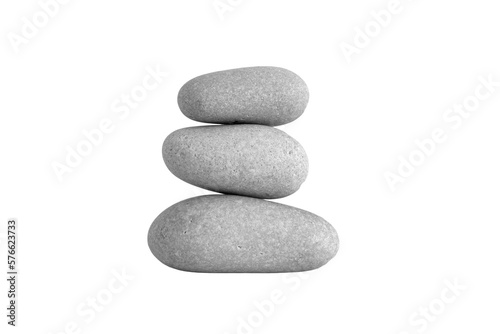 Pile of white spa stones on a transparent background