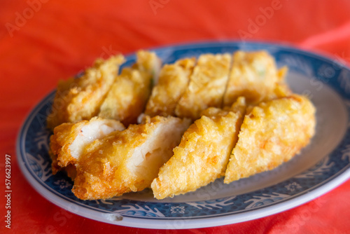 Crispy fried fish roll snack