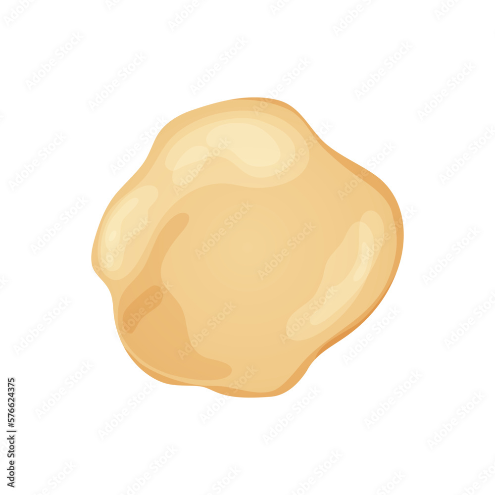 Fresh raw dough for bakind. Homemade tasty bread. Cartoon of wooden kitchen rolling pin. Vector illustration for menu, cafe, restaurant Fresh raw dough for bakind. Homemade tasty bread. Cartoon of wooden kitchen rolling pin. Vector illustration for menu, cafe, restaurant