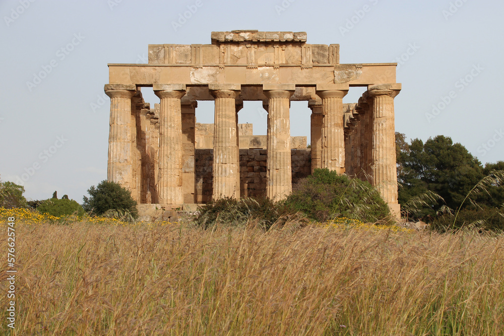 ruined greek temple in selinunte in sicily (italy)