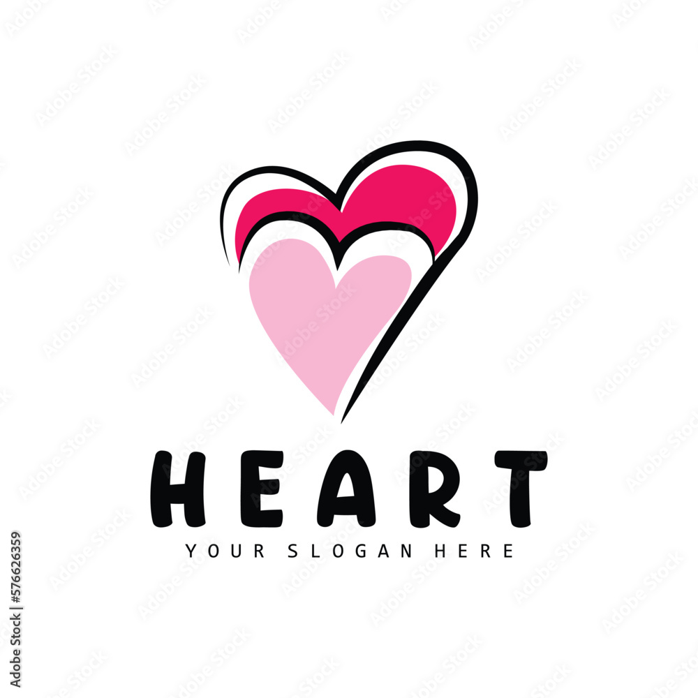 Heart Logo, Love Design, Valentine's Day Vector, Love Heart Icon, Illustration Template Heart Logo, Love Design, Valentine's Day Vector, Love Heart Icon, Illustration Template