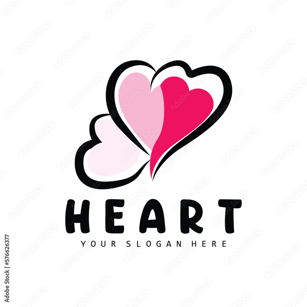 Heart Logo, Love Design, Valentine's Day Vector, Love Heart Icon, Illustration Template Heart Logo, Love Design, Valentine's Day Vector, Love Heart Icon, Illustration Template