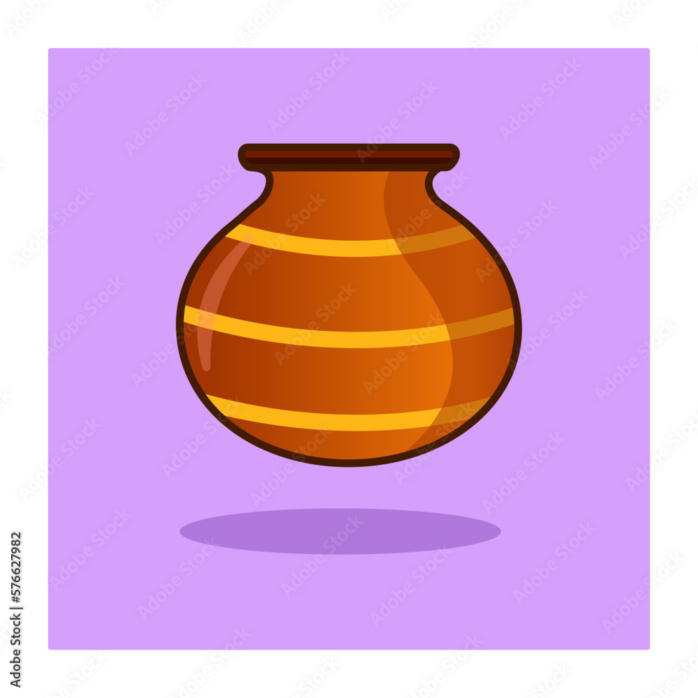 Mud pot icon isolated on colourful background. Mud pot icon isolated on colourful background.