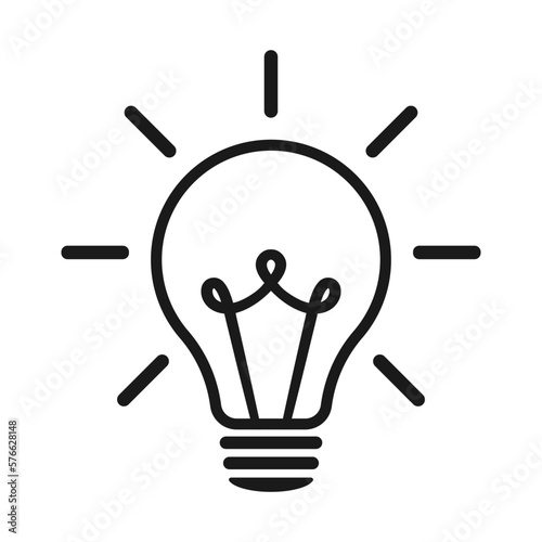 Idea lamp icon. Flat style - stock vector