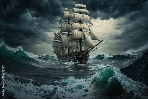 Rough Sailing Ahead': Facing Hazardous Tides Afoot Pirate Ship With Courage and Daring Generative AI