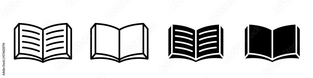 Open book icon pictogram set illustration Open book icon pictogram set illustration