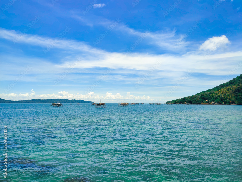 Seabank of Lemukutan Island Landscape at Bengkayang Regency, West Kalimantan, Indonesia