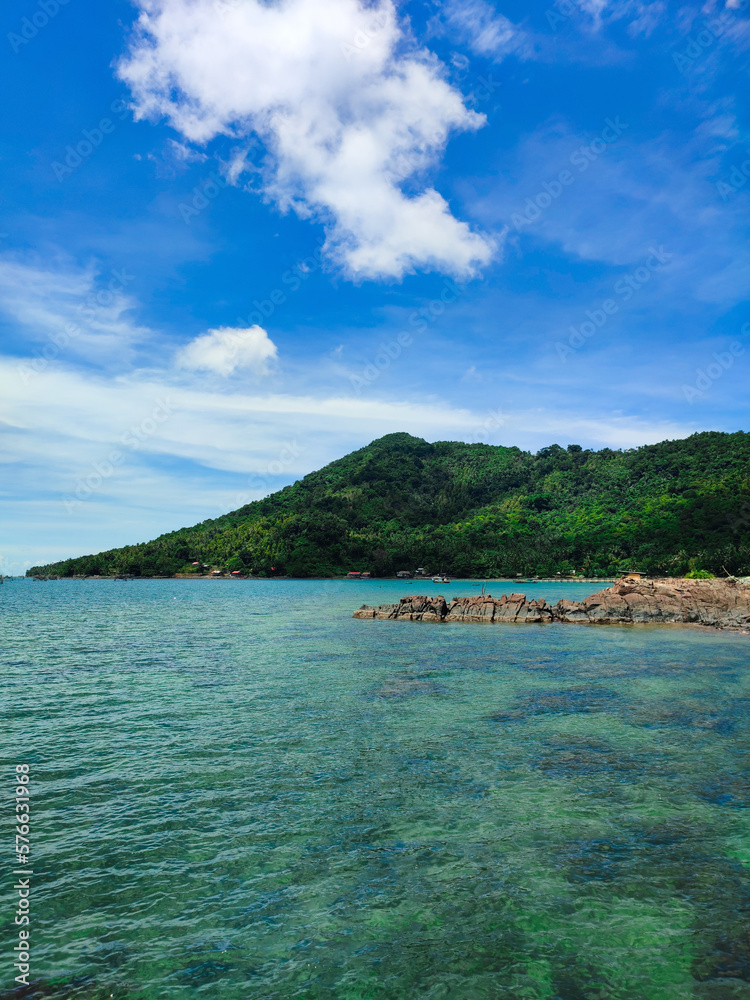 Seabank of Lemukutan Island Landscape at Bengkayang Regency, West Kalimantan, Indonesia