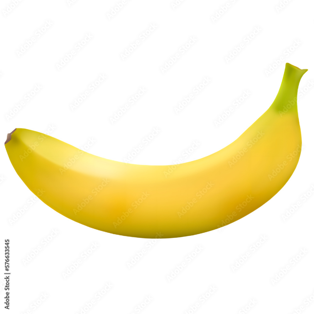 Eine freigestellte Banane. Ki generierte Illustration