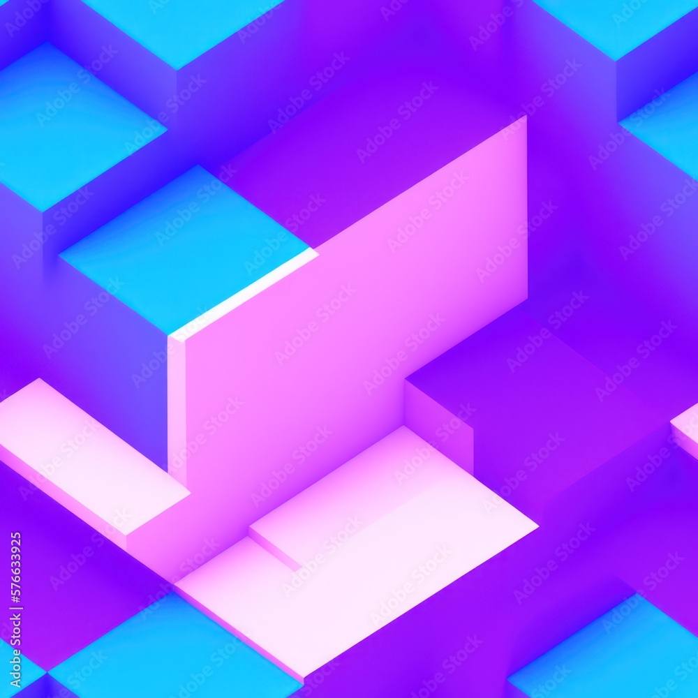Abstract 3D isometric cube pattern background with a pastel color palette, generative ai Abstract 3D isometric cube pattern background with a pastel color palette, generative ai