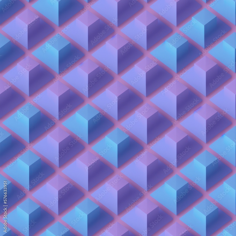 Abstract 3D isometric cube pattern background with a pastel color palette, generative ai Abstract 3D isometric cube pattern background with a pastel color palette, generative ai