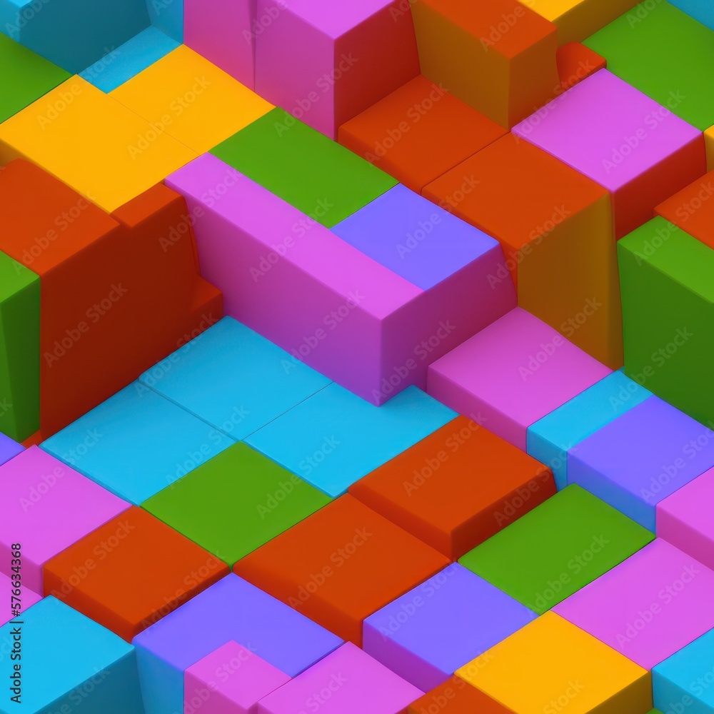 Abstract 3D isometric cube pattern background with a pastel color palette, generative ai Abstract 3D isometric cube pattern background with a pastel color palette, generative ai
