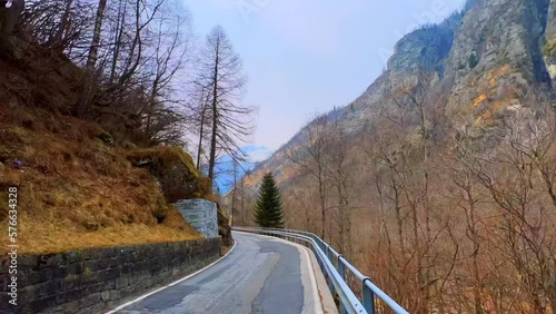 Speed up walk in mountains of Val Lavizzara, Vallemaggia, Switzerland photo