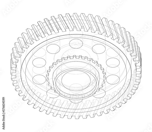 Gear wheel. 3d illustration