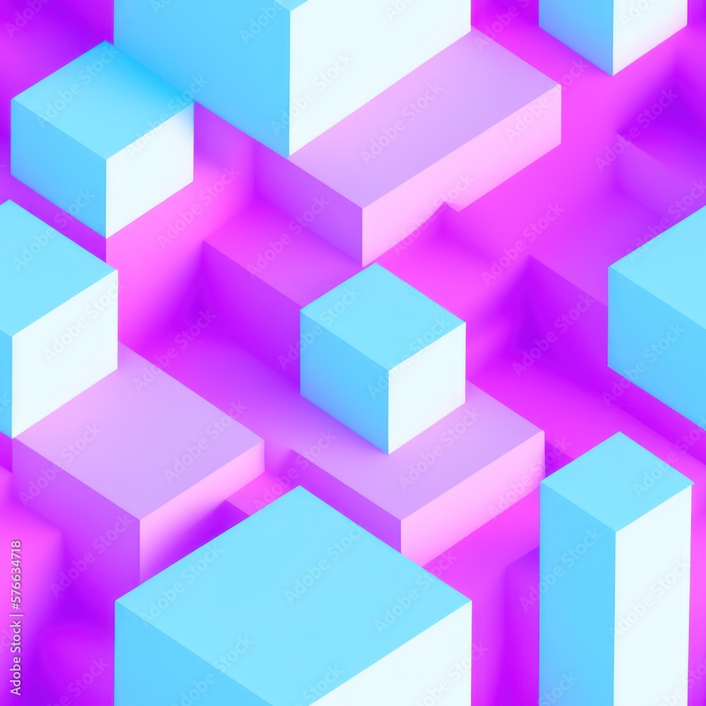 Abstract 3D isometric cube pattern background with a pastel color palette, generative ai Abstract 3D isometric cube pattern background with a pastel color palette, generative ai