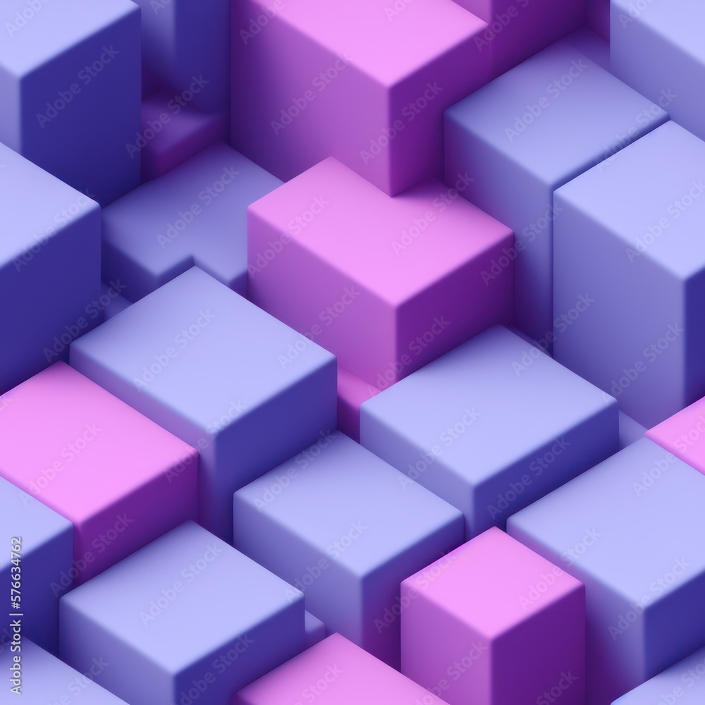 Abstract 3D isometric cube pattern background with a pastel color palette, generative ai Abstract 3D isometric cube pattern background with a pastel color palette, generative ai