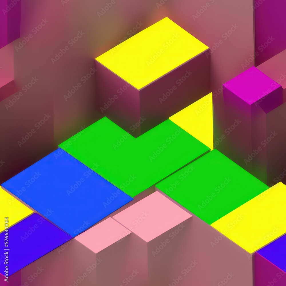 Abstract 3D isometric cube pattern background with a pastel color palette, generative ai Abstract 3D isometric cube pattern background with a pastel color palette, generative ai