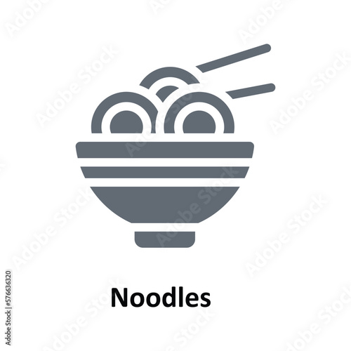 Noodles Vector Solid Icons. Simple stock illustration stock