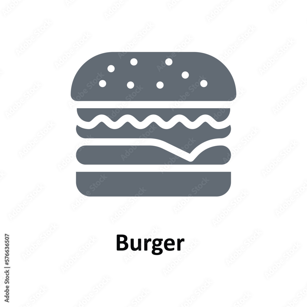 Burger  Vector Solid Icons. Simple stock illustration stock