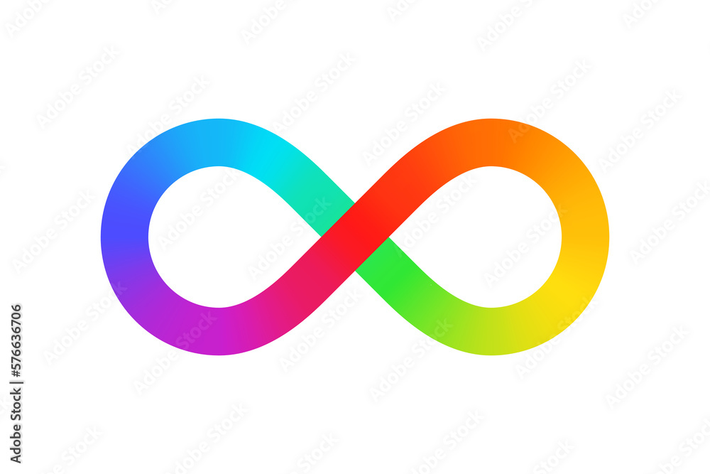 Rainbow gradient infinity symbol isolated PNG - obrazy, fototapety, plakaty 